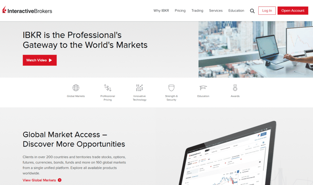 Interactive Brokers homepage