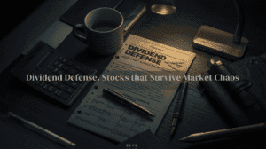 Dividend Defense stocks that survive market chaos concept.