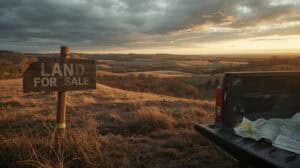 Scenic countryside land for sale with sunset views, perfect for investment or building your dream home.