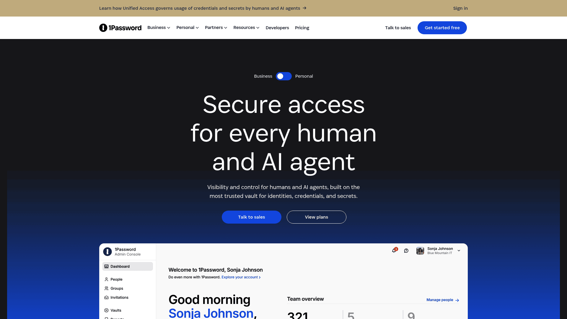 1Password security dashboard for credential management