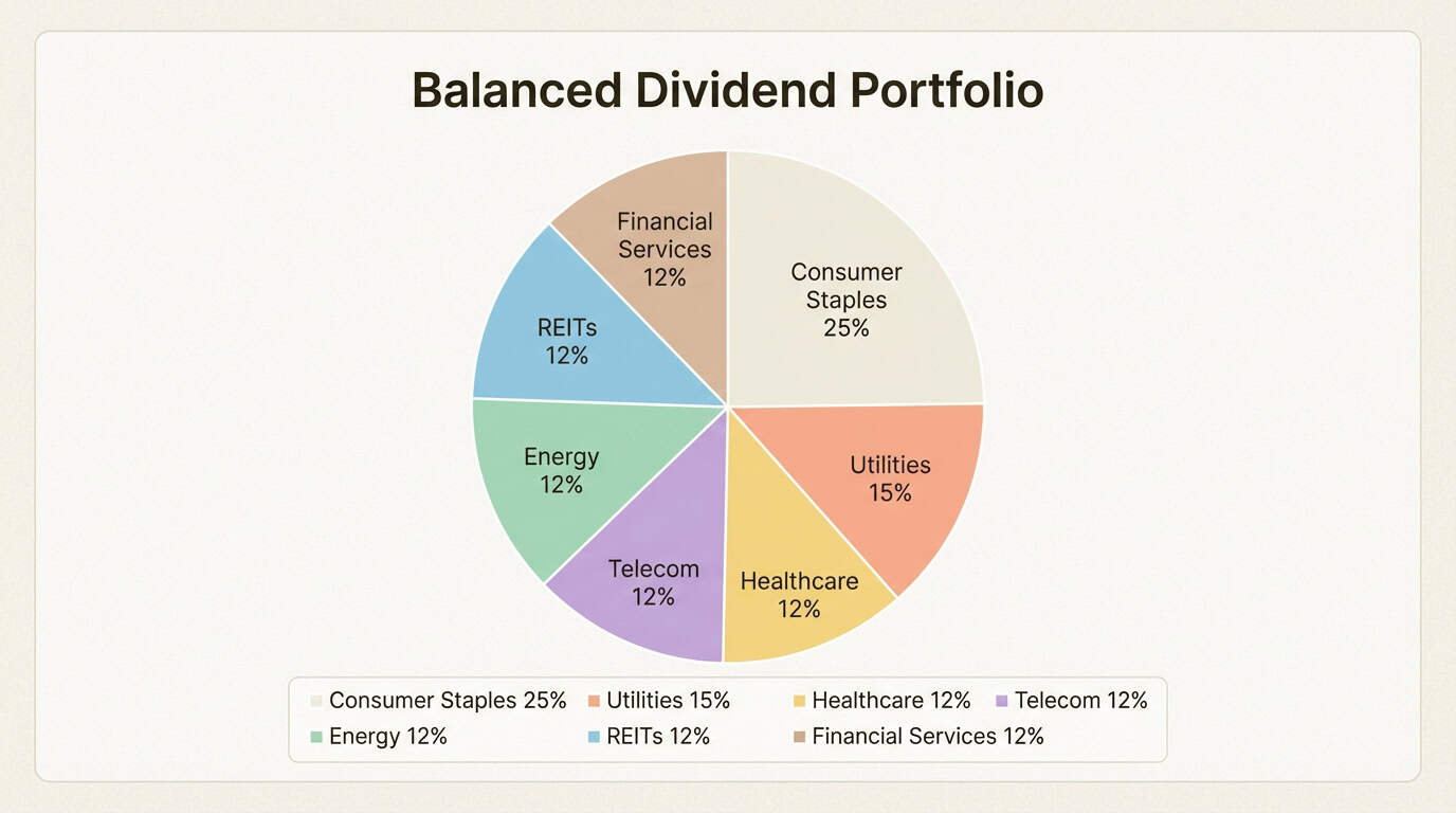 Diversifying across sectors protects income from industry-specific downturns
