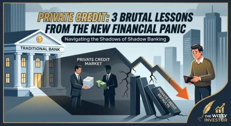Illustration of private credit market and banking collapse during financial crisis.