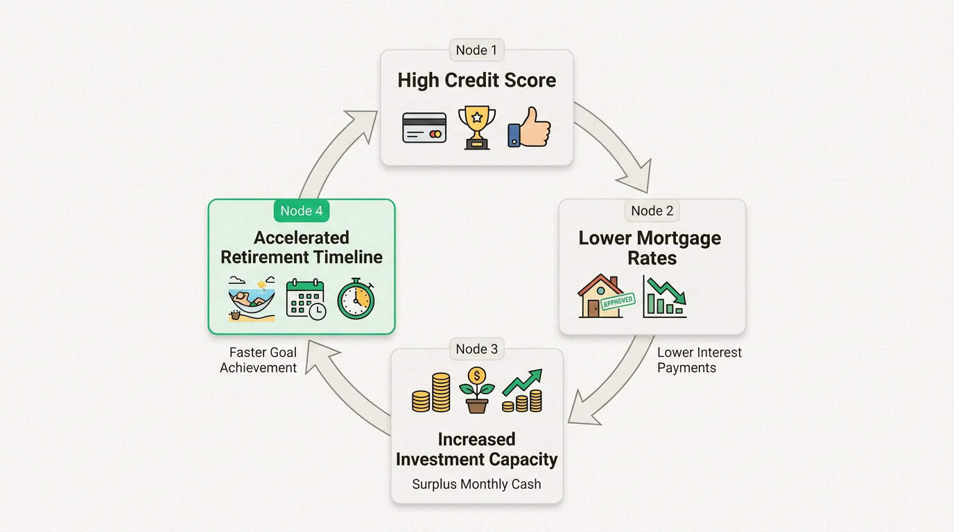 How a single metric like your credit score influences your long-term ability to build wealth and retire early